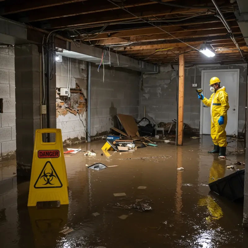 Flooded Basement Electrical Hazard in Storrs, CT Property