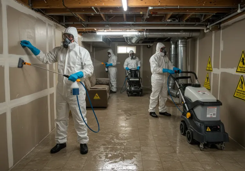 Basement Moisture Removal and Structural Drying process in Storrs, CT